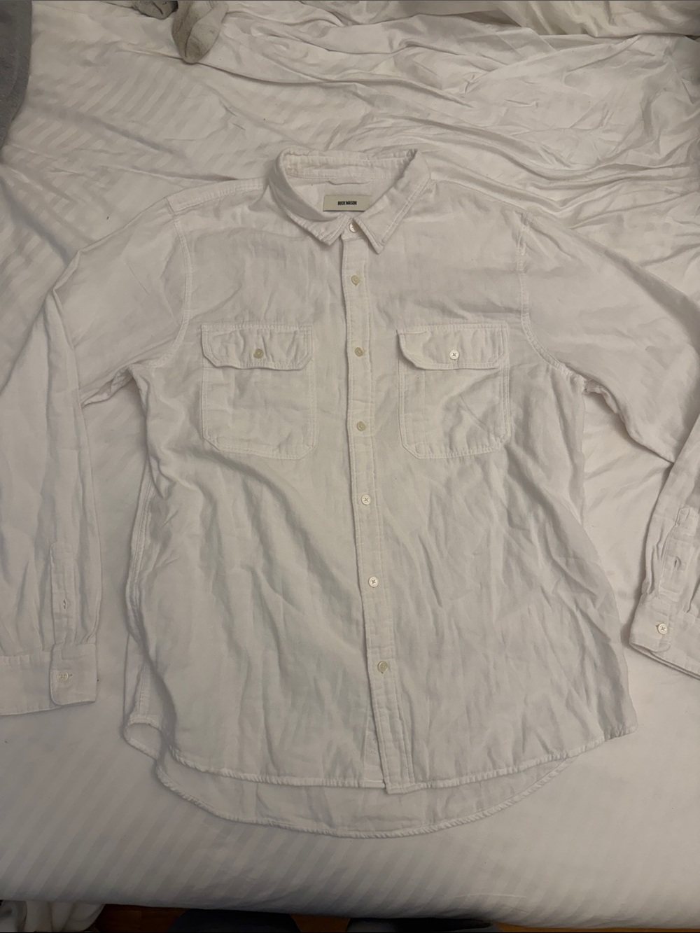 Buck Mason White Long-Sleeve Button-Down Shirt
